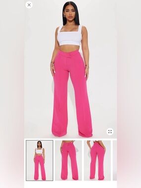 Fashion Nova Pink Wide Leg Pants